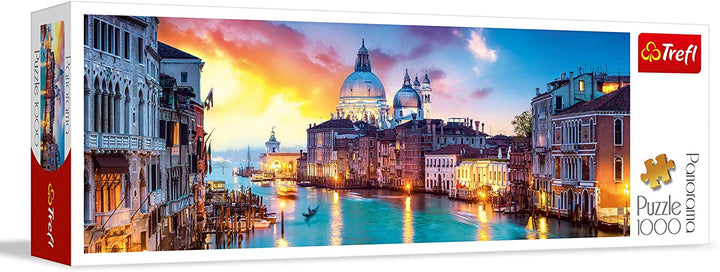 Trefl 916 29037, Venedig, Italien EA 1000 Teile, Premium Qualität, für Erwachsene und Kinder ab 12 Jahren 1000 Stück Panorama-Canal Grande Venedig, farbig