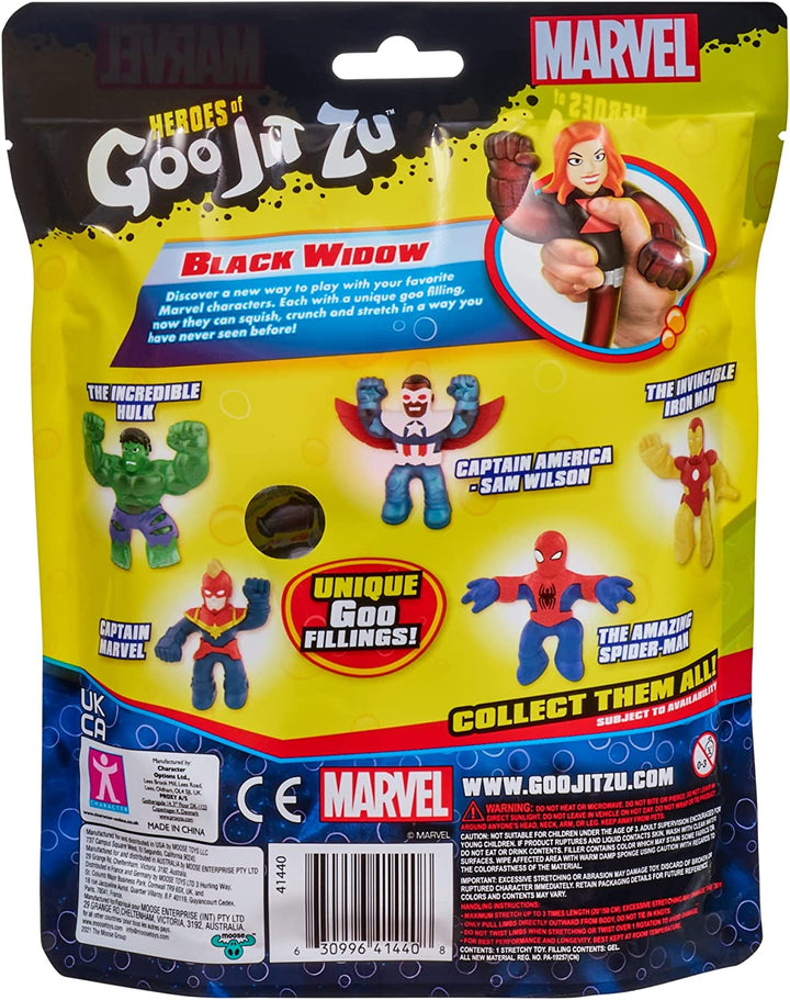 Heroes of Goo Jit Zu Marvel Heldenpaket. Schwarze Witwe – matschig, 11,4 cm groß. Idee