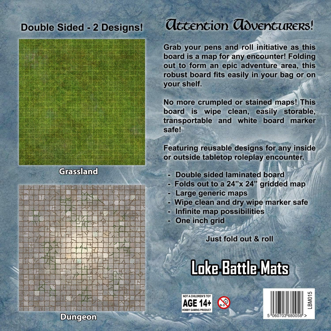Loke Battlemats Battle Map Board - Dungeon & Grassland