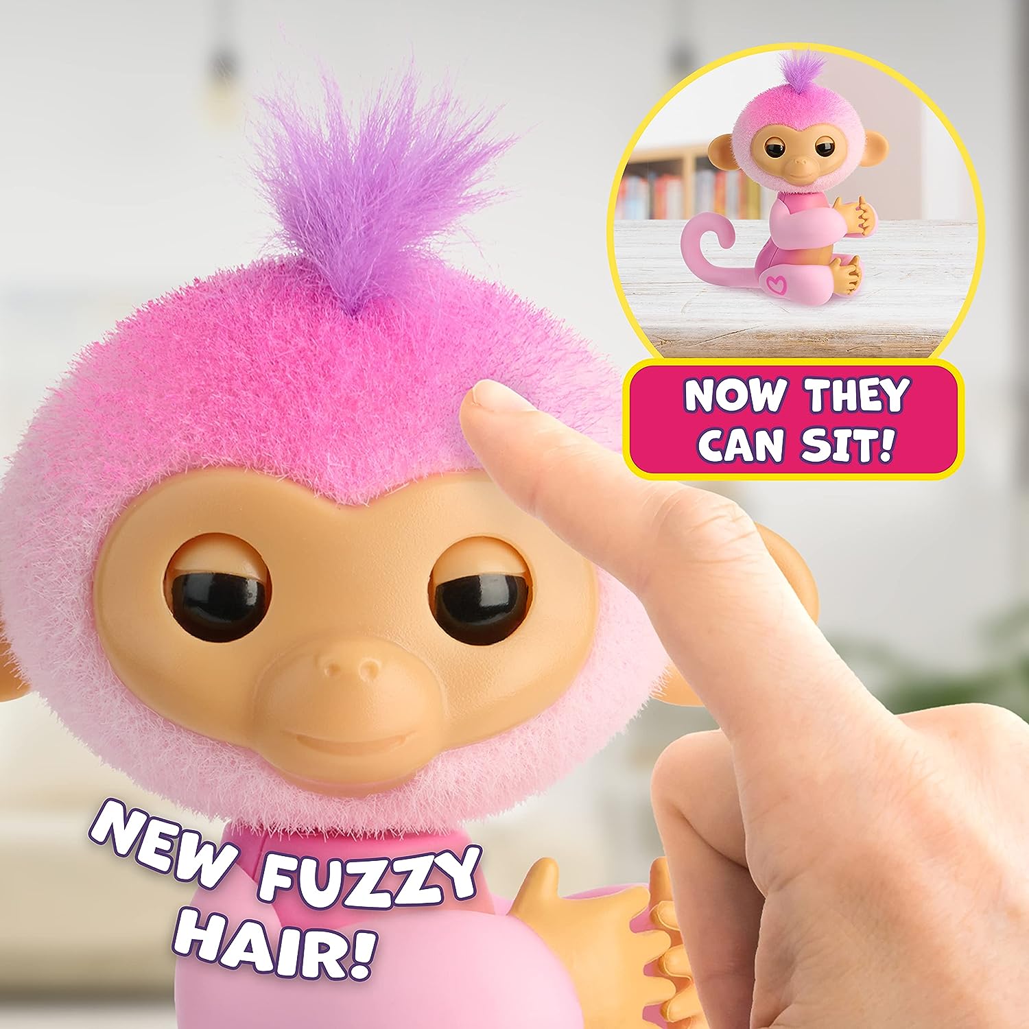 Fingerlings Monkey Pink - Harmony Interactive Baby Monkey with 70+ Sounds & Reactions 7