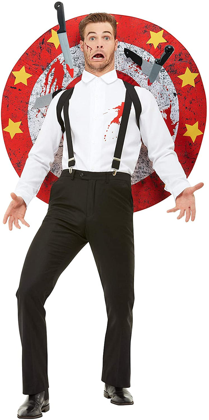 Smiffys 50805L Deluxe Knife Thrower Costume, Men, Red & White M Size