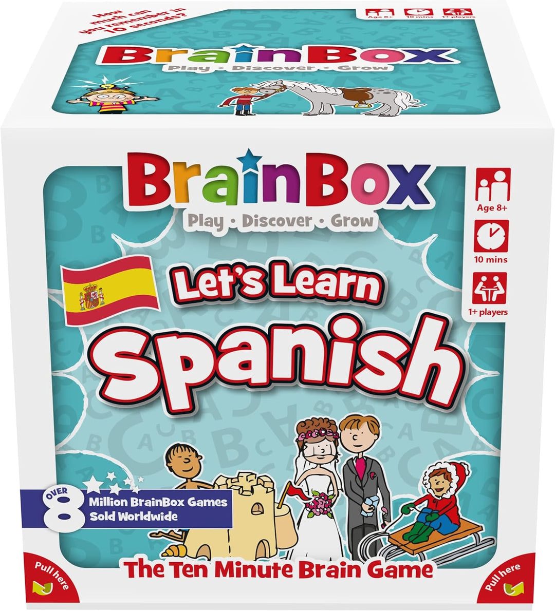 Brainbox Let's Learn Spanish (Refresh 2022) Card Game Ages 8+ 1+ Players 10 Minu