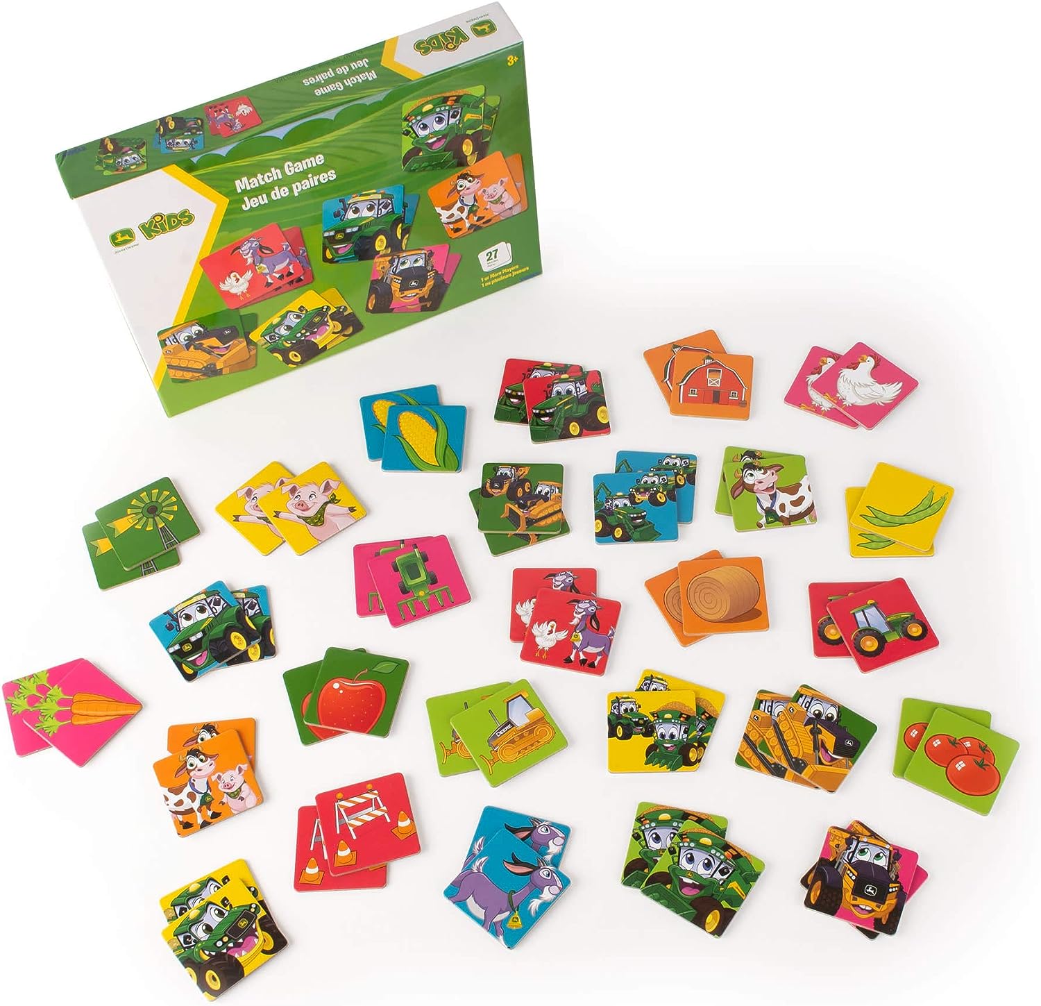 John Deere Kids Match Game – Memory-Spiel mit 54 Karten für Kinder