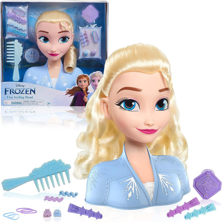 Just Play Frozen II 32806 Stylingkopf Elsa 20 cm mit Zubehör 13 Haaraccessoires