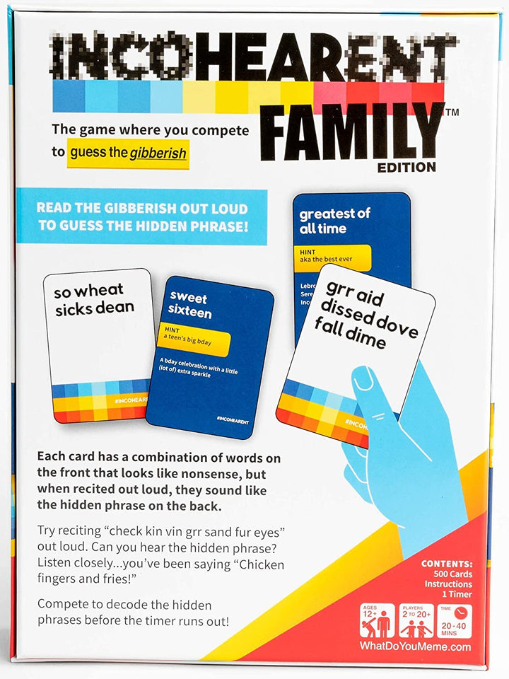 WAS MEMEST DU? Incohearent Family Edition – Das Familienspiel, bei dem Sie gegeneinander antreten