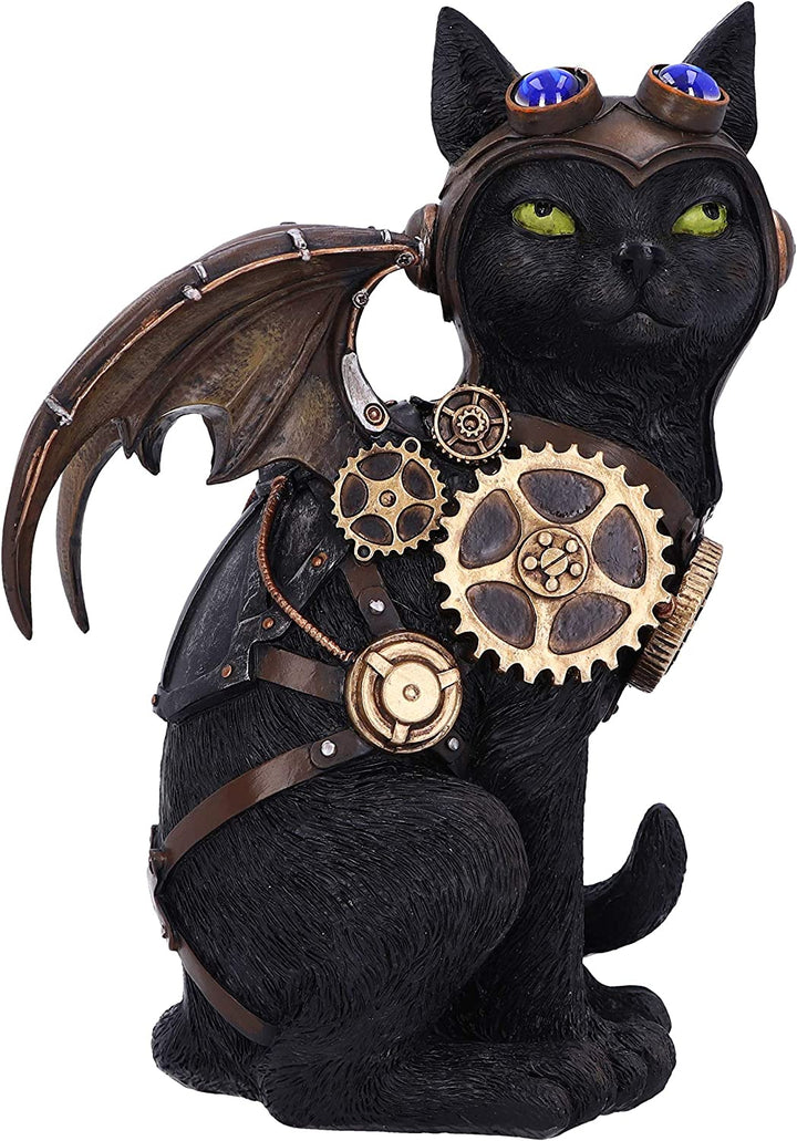Nemesis Now Feline Flight 22.7cm Steampunk Black Cat Pilot Figurine, D5415T1