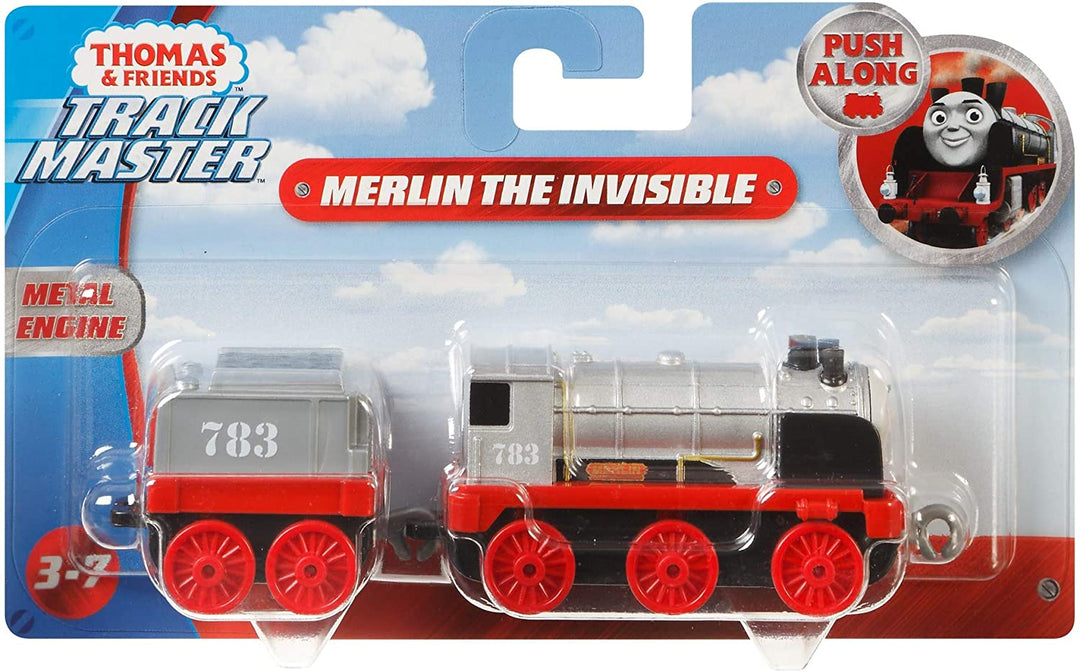 Thomas &amp; Friends FXX26 Trackmaster spinge lungo Merlin Il treno del treno invisibile di metallo, assortimento, multicolore