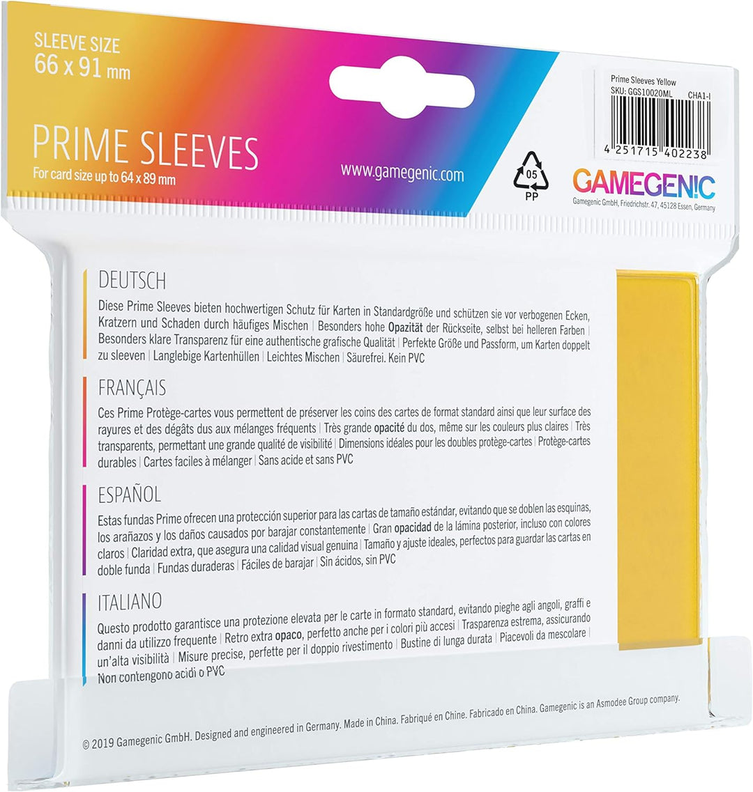 Gamegenic GGS11020ML Prime Sleeves (100-Pack), Yellow