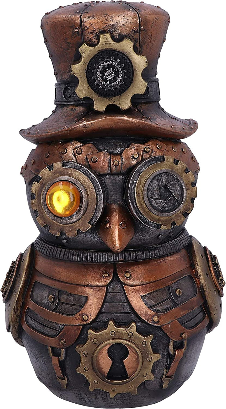 Nemesis Now Hootle Steampunk-Eule mit Zylinder, 22,7 cm, Bronze, D5413T1