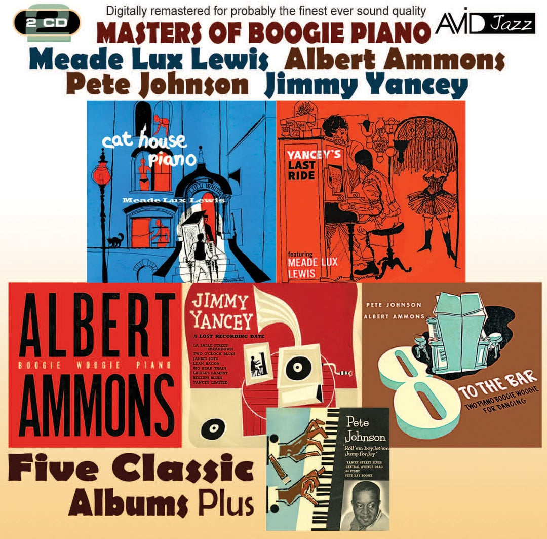 Masters Of Boogie Piano – Fünf klassische Alben plus (Yancey's Last Ride / Cat House Piano / Boogie Woogie Piano / 8 To The Bar / A Lost Recording Date) – Meade Lux Lewis [Audio-CD]