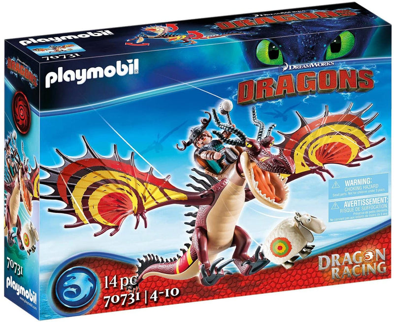 Playmobil DreamWorks Dragons 70731 Dragon Racing: Snotlout and Hookfang, for Children Ages 4+