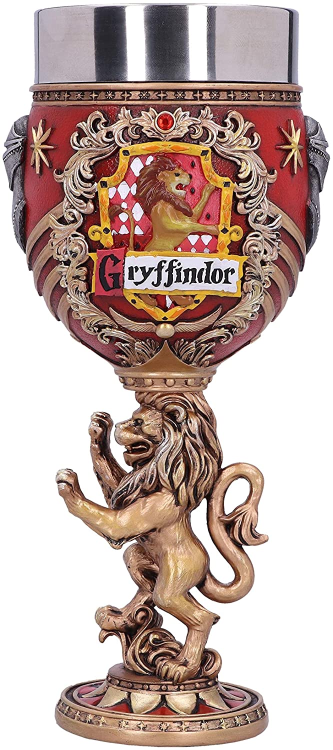 Nemesis Now Harry Potter Gryffindor Hogwarts House Collectible Goblet, Red Gold, 19.5cm