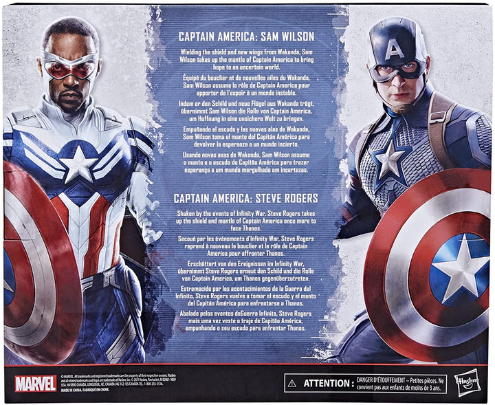 Hasbro Marvel Legends Series Captain America 2er-Pack Steve Rogers Sam Wilson MCU