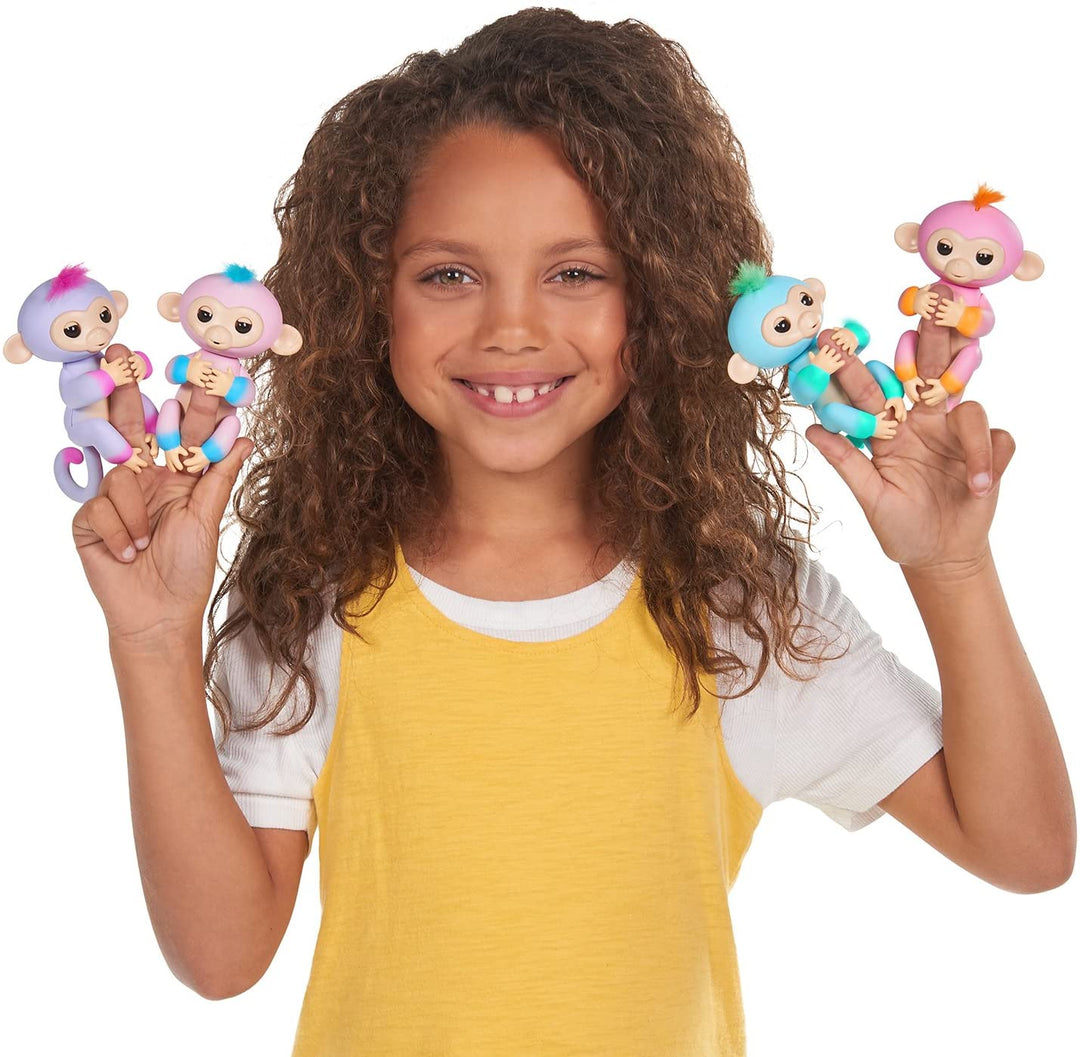 Fingerlings 2 Tone Monkey - Charlie (blu con accenti verdi) - Animale domestico interattivo