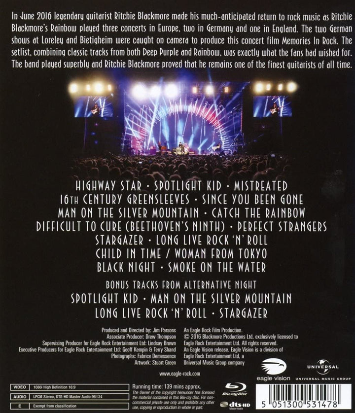 Ritchie Blackmore's Rainbow: Memories In Rock – Live In Deutschland [Region Free] – [Blu-ray]
