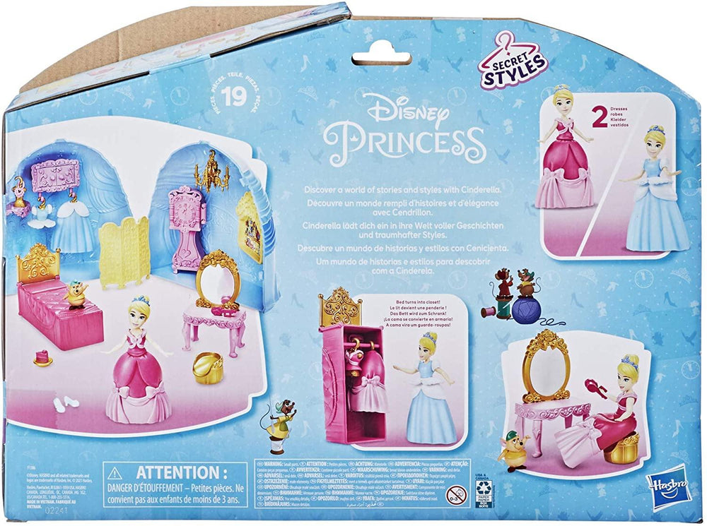 Disney Princess Secret Styles Cinderella Story Skirt Playset with Doll Clothes - Yachew