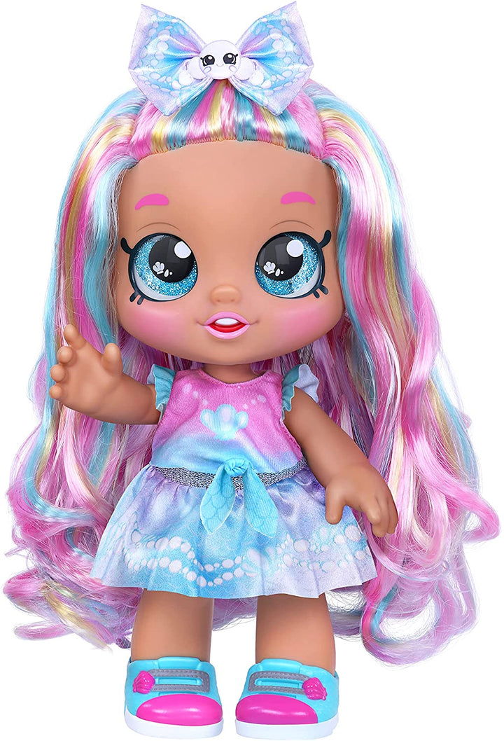 Kindi Kids Pearlina Summer Ice Cream Scented Big Sister Official 10 Inch Toddler Doll with Bobble Head, Big Glitter Eyes, Changeable Clothes and Removable Shoes