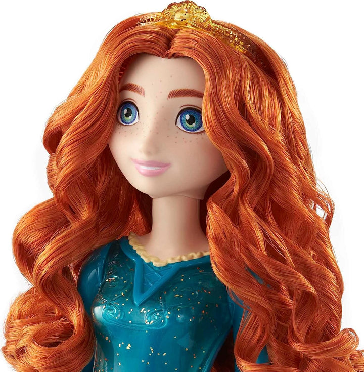 Disney Princess Toys, bewegliche Modepuppe Merida mit glitzernder Kleidung und Klimaanlage