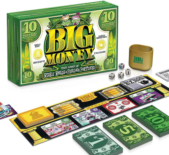 Juego de mesa familiar Ravensburger Big Money para niños de 8 años en adelante: rollos arriesgados y fortunas fabulosas.