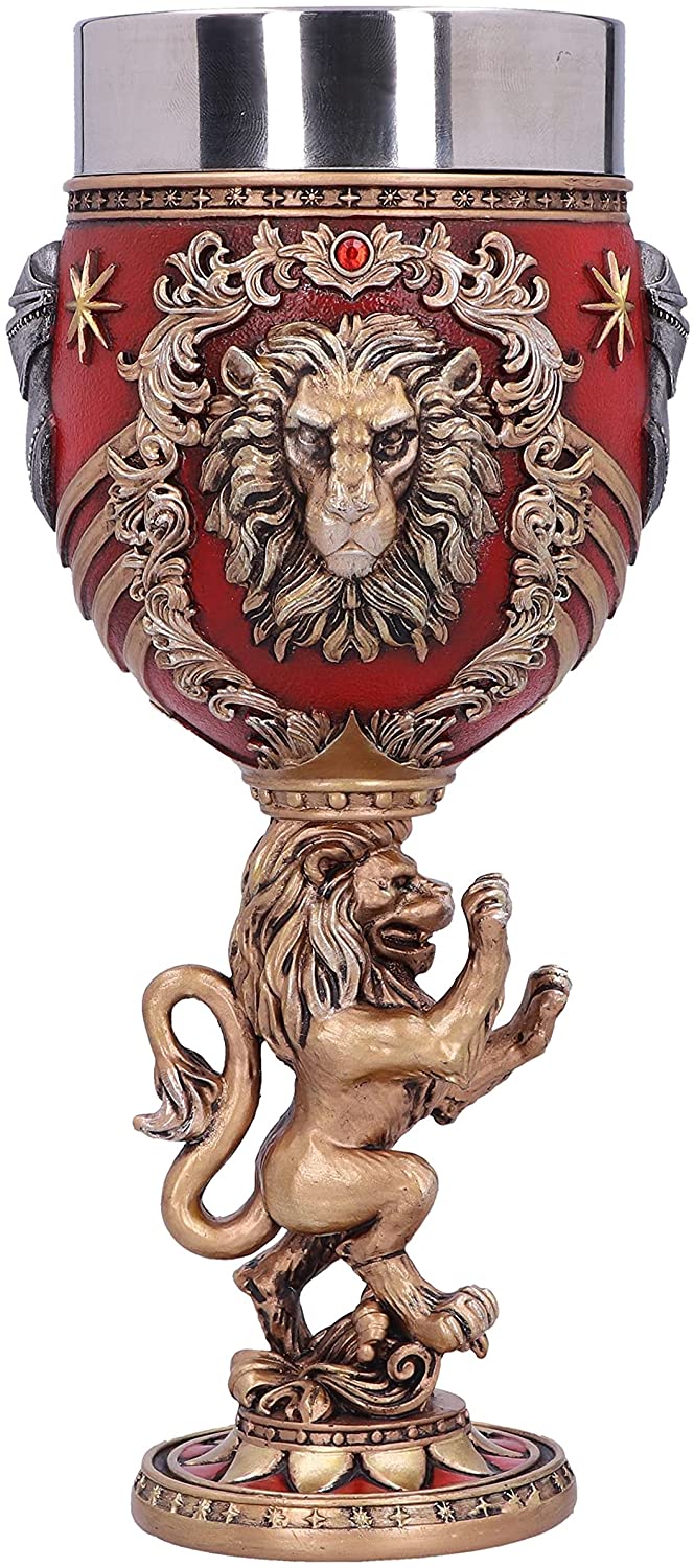 Nemesis Now Harry Potter Gryffindor Hogwarts House Collectible Goblet, Red Gold, 19.5cm