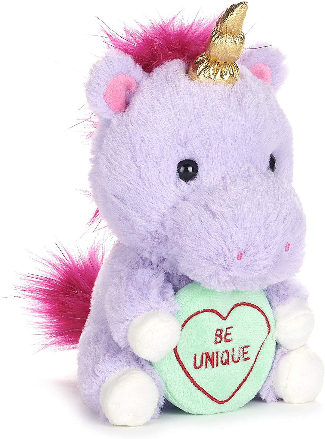 Posh Paws 37331 Swizzels Love Hearts 18cm (7&quot;) Unicorn Unique Message Soft Toy