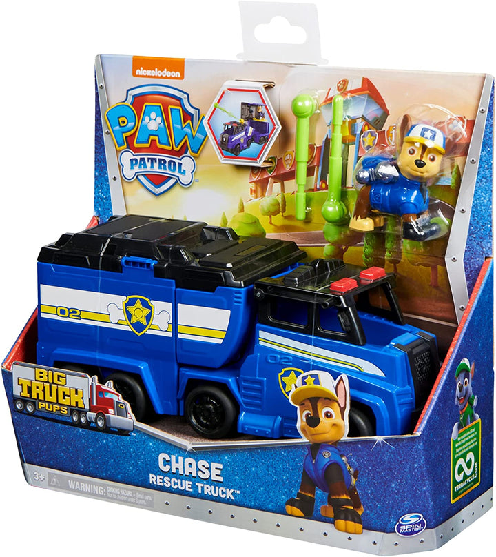 PAW Patrol, Big Truck Pups Chase Transforming Toy Truck with Collectible Action Figure