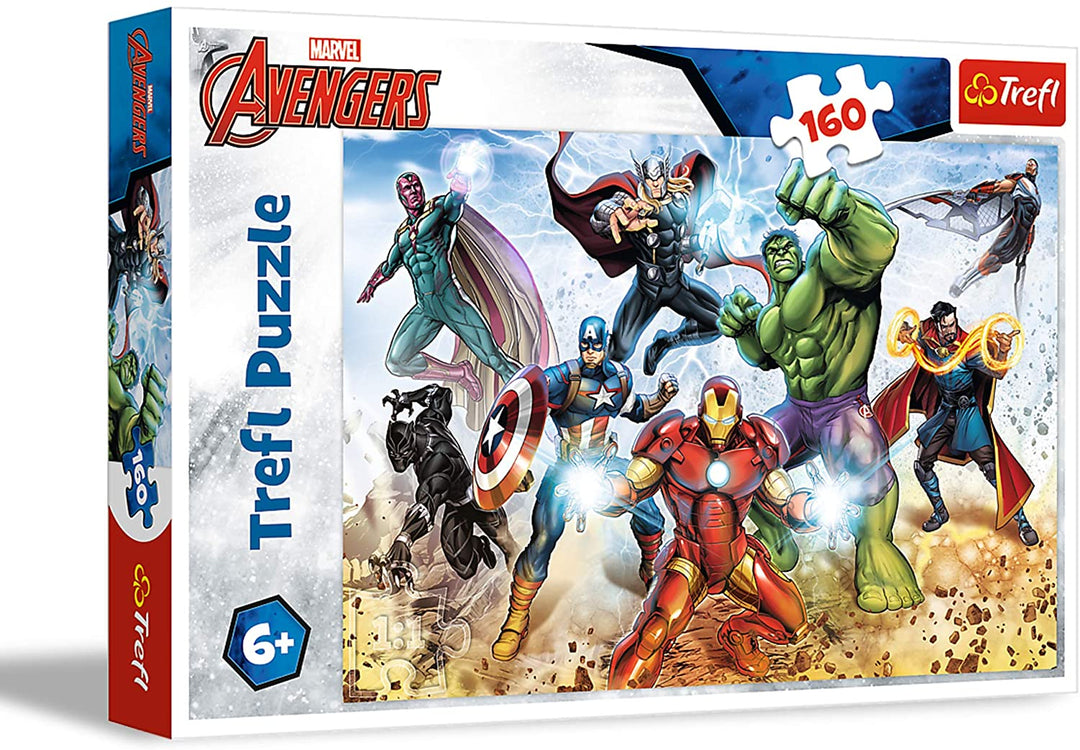 Trefl 916 15368 Bereit, die Welt zu retten, Marvel Avengers EA 160 Teile, für Kinder ab 6 Jahren 160 Stück, farbig