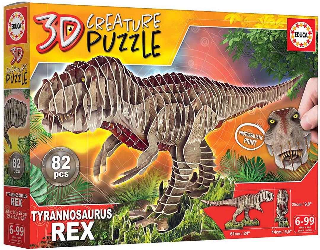 Educa T-Rex-Kreatur: Bauen Sie Ihren eigenen Dinosaurier zusammen. 3D-Puzzle für Kinder ab 5 Jahren. 19