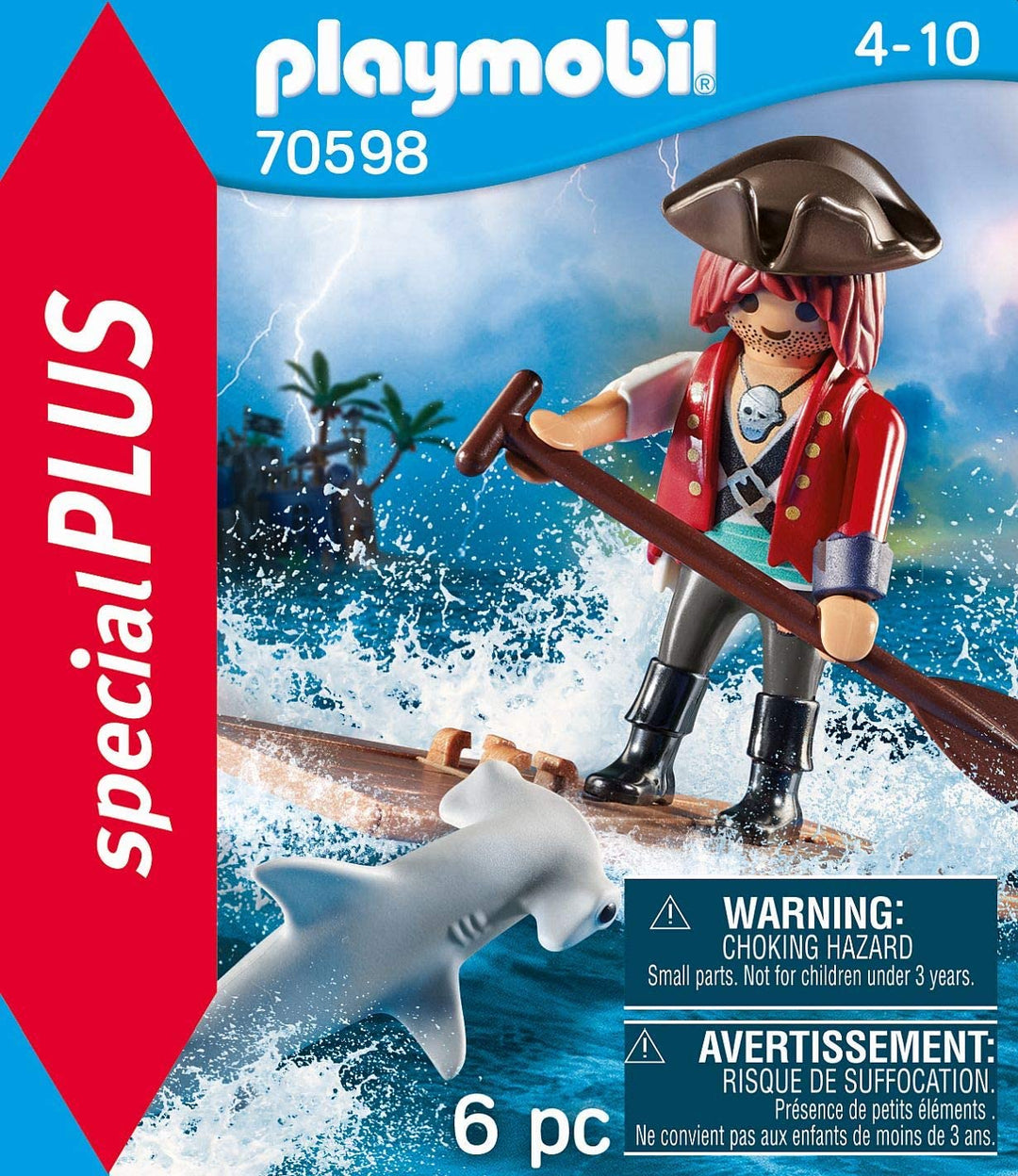 Playmobil 70598 Special Plus Pirate with Raft, Multicoloured, One Size