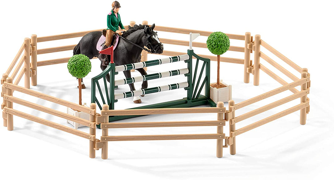 Schleich 42389 Reitschule mit Reitern und Pferden