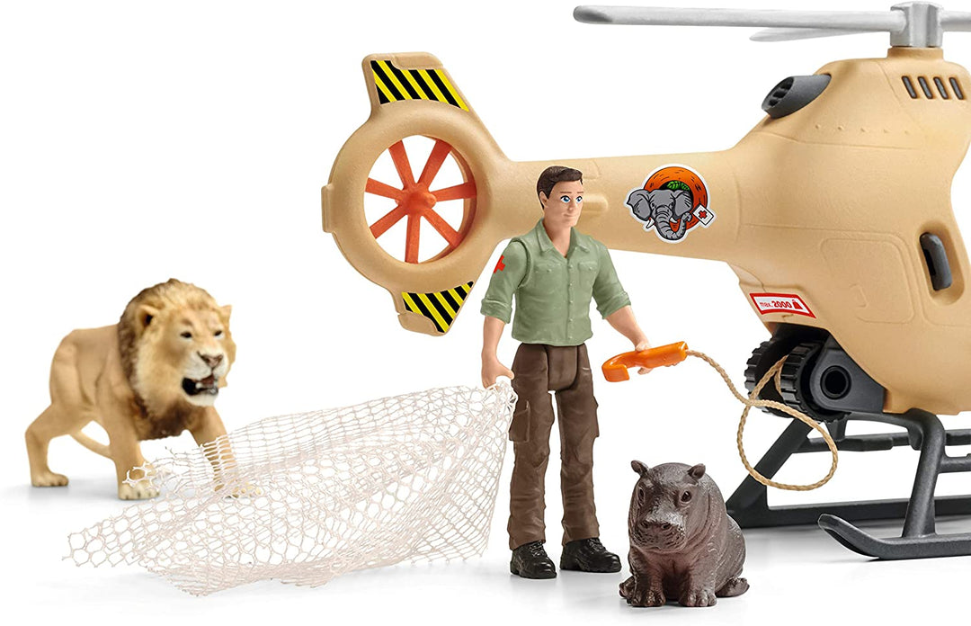 Schleich 42476 Elicottero da salvataggio per animali Wild Life