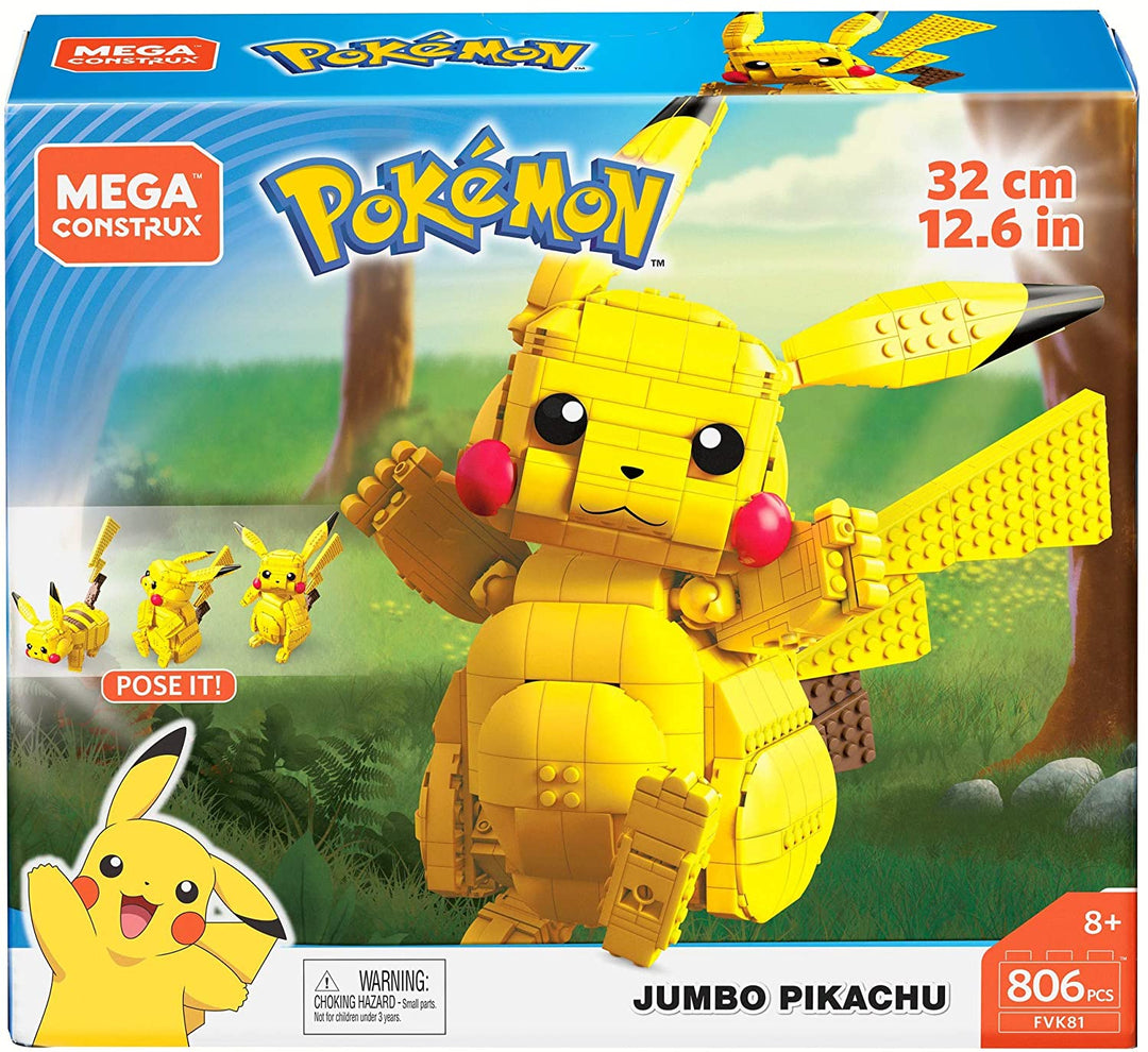 Mega Construx FVK81 Pokemon Jumbo Pikachu, Mehrfarbig