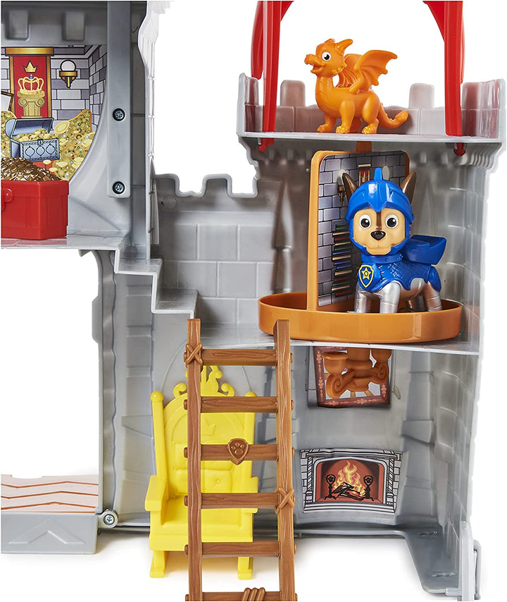 PAW Patrol, Rescue Knights Castle HQ Verwandelndes 11-teiliges Spielset mit Chase- und Mini-Dragon-Draco-Actionfiguren, Kinderspielzeug für Kinder ab 3 Jahren