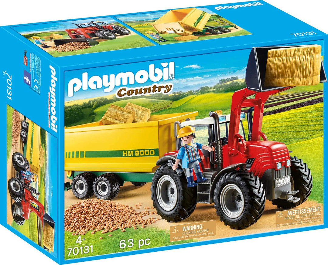 Playmobil 70131 Tracteur agricole de campagne avec remorque d'alimentation