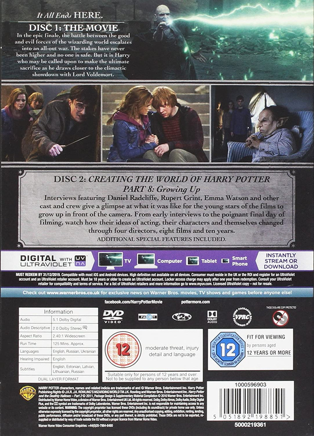 Harry Potter und die Heiligtümer des Todes – Teil 2 [Jahr 7] [2016 Edition 2 Disk] [2011] – Fantasy/Familie [DVD]