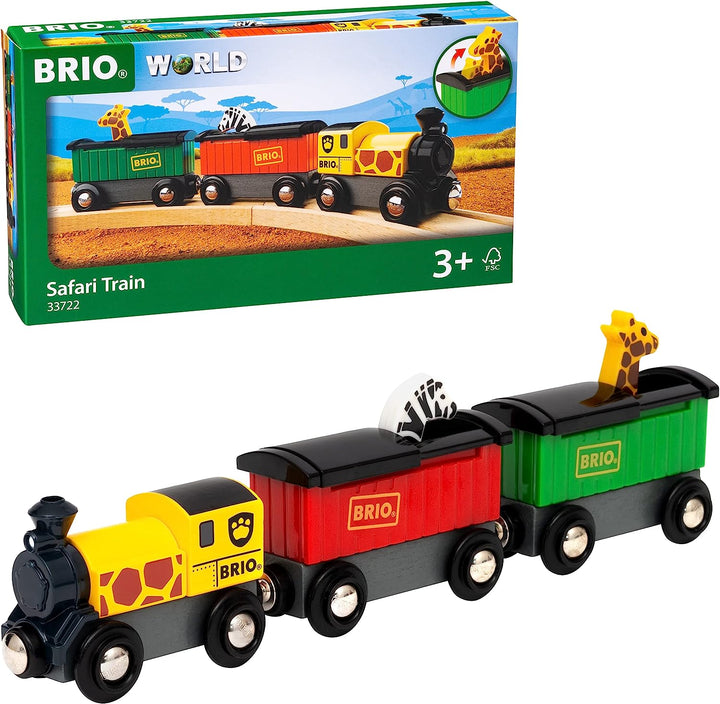 BRIO World – Safari-Zug für Kinder ab 3 Jahren – kompatibel mit allen BRIO-Eisenbahnsets und Zubehör