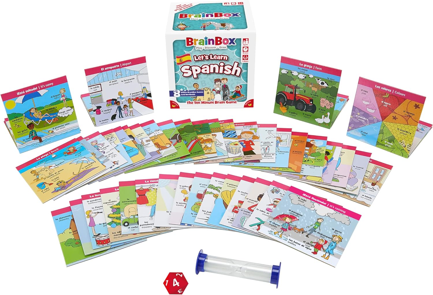 Brainbox Let's Learn Spanish-Kartenspiel für Kinder ab 8 Jahren | 1+ Spieler | 10 Minuten Spielzeit 3
