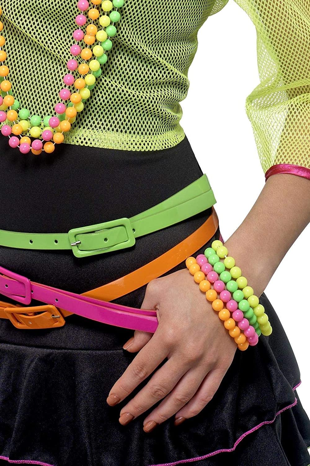 Smiffys Beaded Bracelets - Neon Assorted Colours