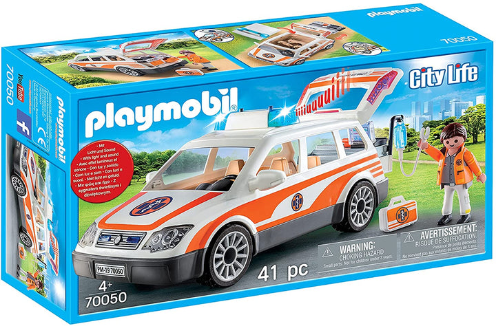 Playmobil 70050 City Life Hospital Emergency Car with Lights and Sound