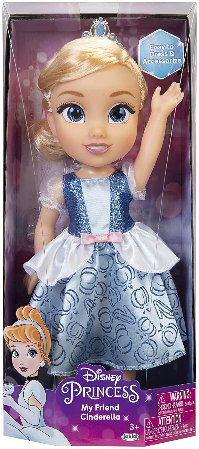 Disney Princess My Friend Cinderella-Puppe, 35,6 cm groß, inklusive abnehmbarem Outfit und Tiara