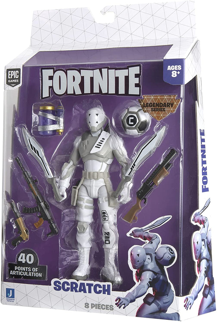 Fortnite FNT0735 Scratch Legendary Series 6 Zoll große, sehr detaillierte Figur mit Erntewerkzeugen, Waffen und Rücken-Accessoire.