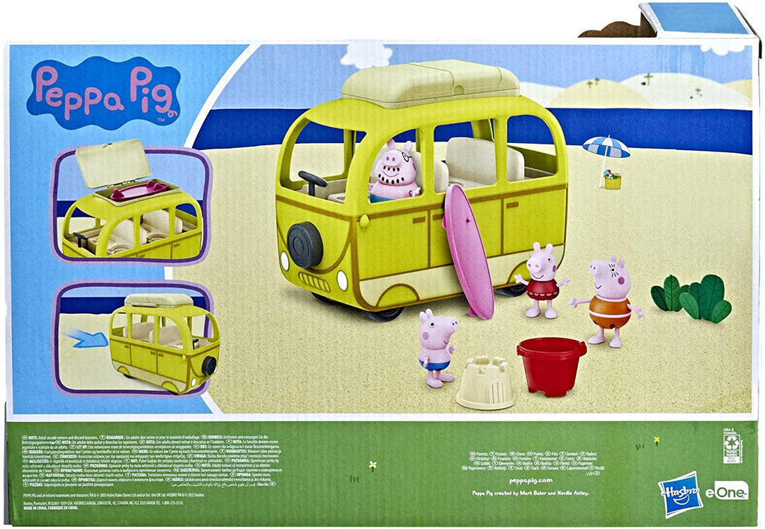 Peppa Pig Peppa’s Adventures Peppa’s Beach Campervan Vehicle Preschool Toy: 10 P