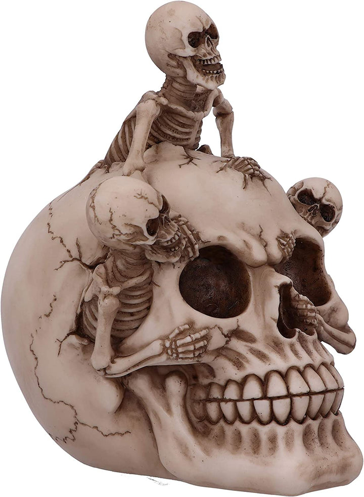 Nemesis Now Breaking Free Skelett, das aus einem Totenkopf auftaucht, Ornament, 17,7 cm, Natur