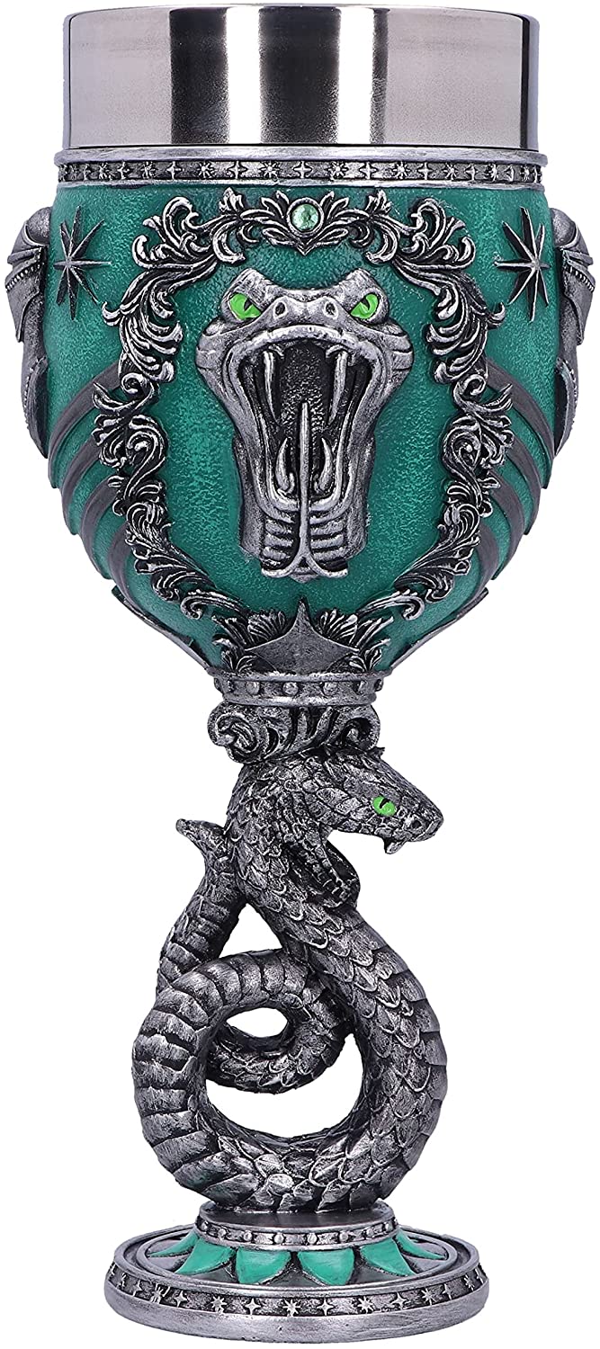 Nemesis Now Harry Potter Slytherin Hogwarts House Sammelkelch, Grün Silber, 19,5 cm