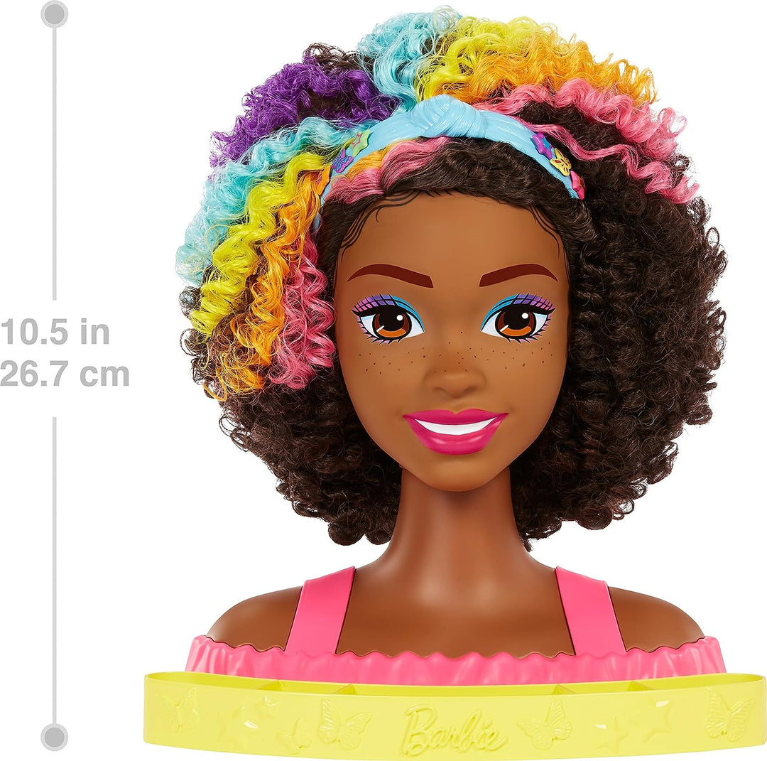 Barbie-Puppen-Deluxe-Stylingkopf mit Color Reveal-Zubehör und Curly Brown Ne