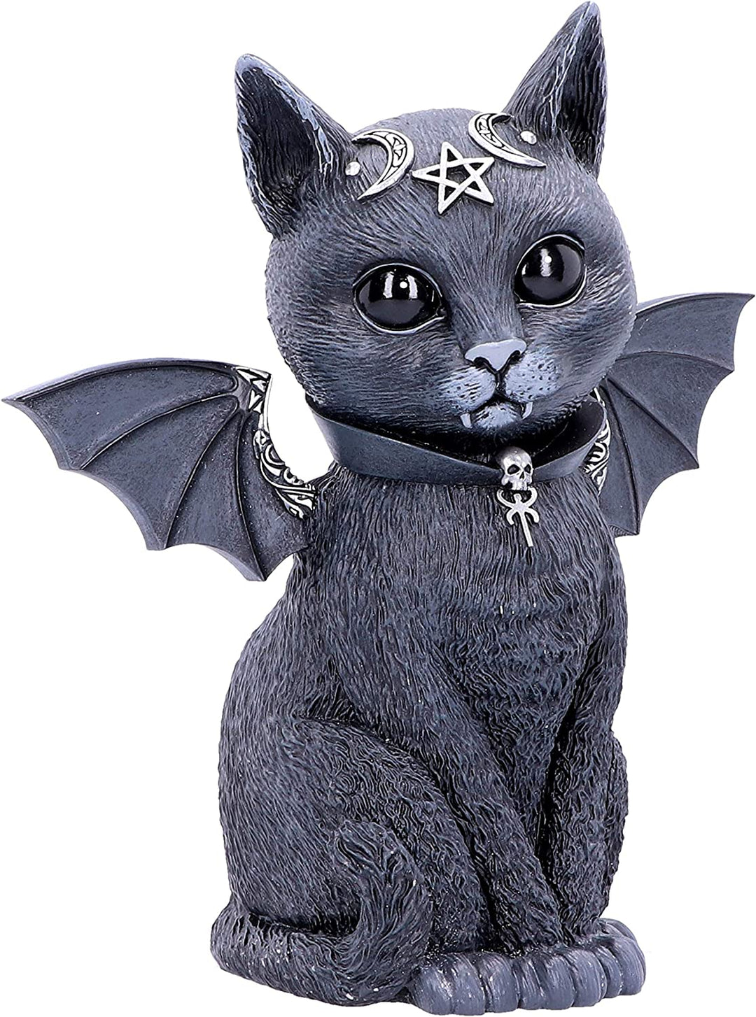 Nemesis Now Große geflügelte okkulte Malpuss-Katzenfigur, schwarz, 24 cm