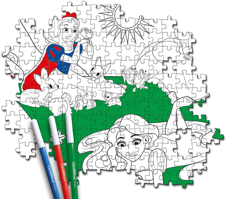 Clementoni 25714, Princess Double Face Supercolor Puzzle für Kinder – 104 Teile