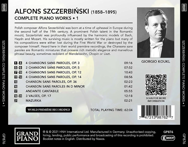 Szczerbinski: Klavierwerke [Giorgio Koukl] [Grand Piano: GP876] [Audio CD]
