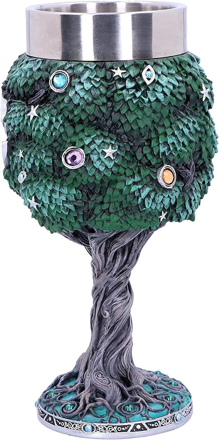 Nemesis Now Exklusives Tree of Life Nature Kelch-Weinglas, Grün, 18 cm