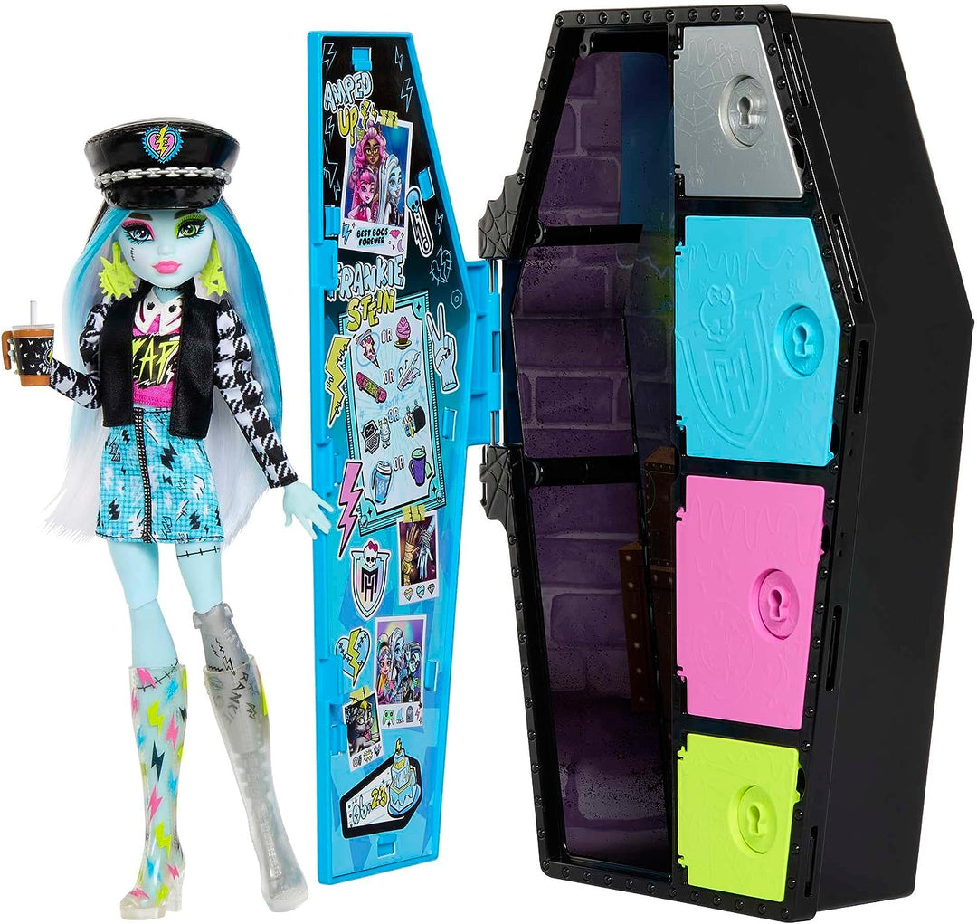 Monster High Puppen- und Modeset, Frankie Stein mit Ankleideschrank und 19+ Su